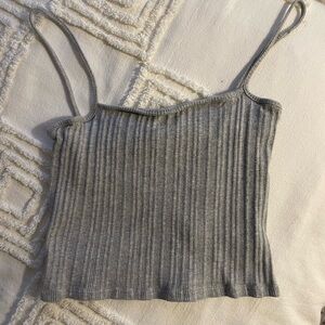 Brandy Melville Micro Crop Gray Ribbed Cropped Cami